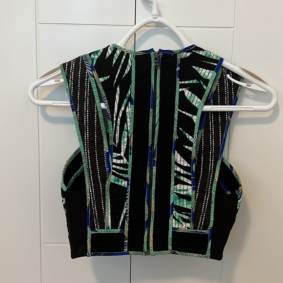 BCBGMAXAZRIA Alisa Palms Blocked Crop Top - XXS - Picture 4 of 4